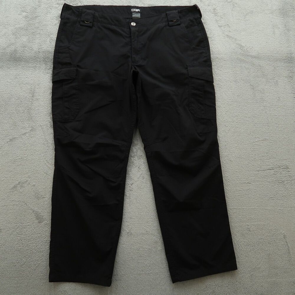 CQR Tactical Pants Women's Size 16R Black Mid-Rise Cargo Straight 29.5" Inseam